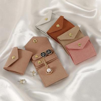 Creative Microfiber Jewelry Makeup Bag – Portable, Foldable Storage for Earrings, Necklaces, and Rings