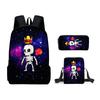 My Singing Monsters Backpack Set 3-in-1 Cartoon School Bag for Kids Boys Girls with Pencil Case and Crossbody Bag