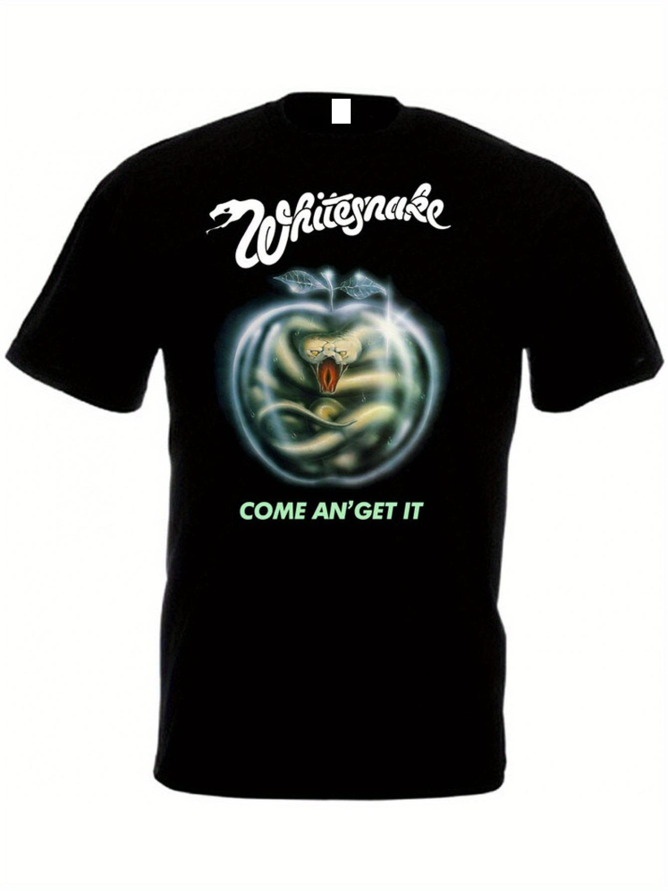 Whitesnake Come An Get It Graphic T-Shirt- Black Band Design S