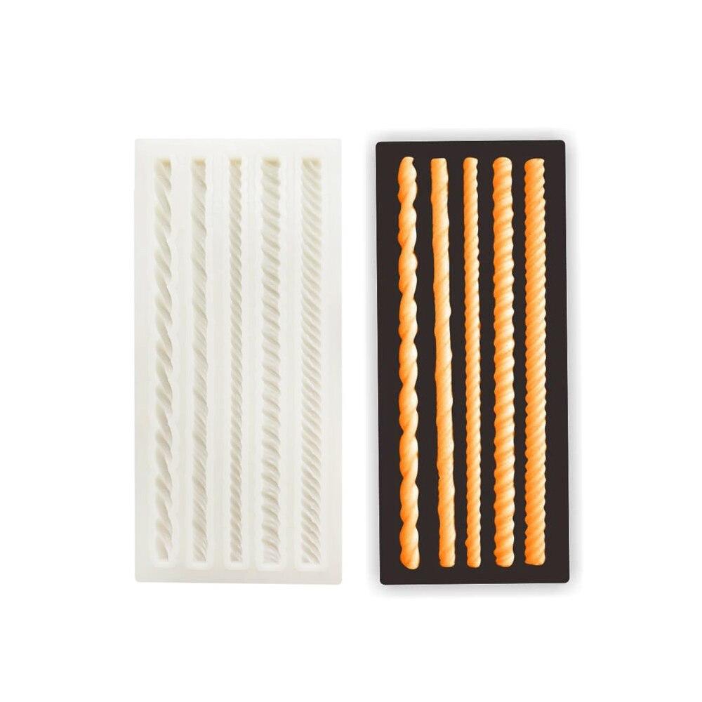 Aouke Braided Rope Silicone Mold Kitchen DIY Dessert Chocolate Mold Fondant Long Strip Lace Decoration Mold