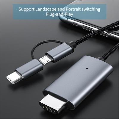 HD 1080P Type C USB 3.0 To HDMI-Compatible Cable Android Device To TV Projector Display for Android Phone Tablet To TV for MacBook Pixel iPad Dell