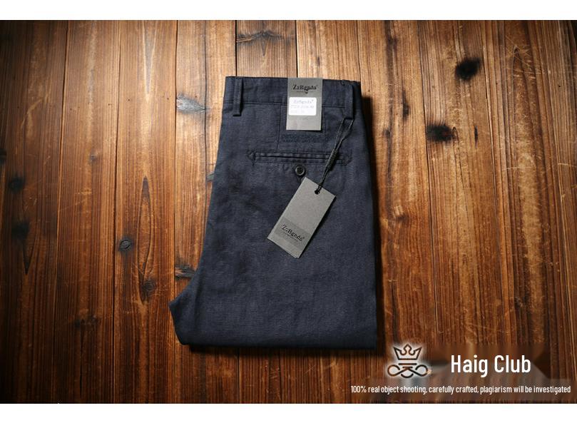 Men's European Summer Breathable 100% Linen Straight-Leg Trousers - Business Casual