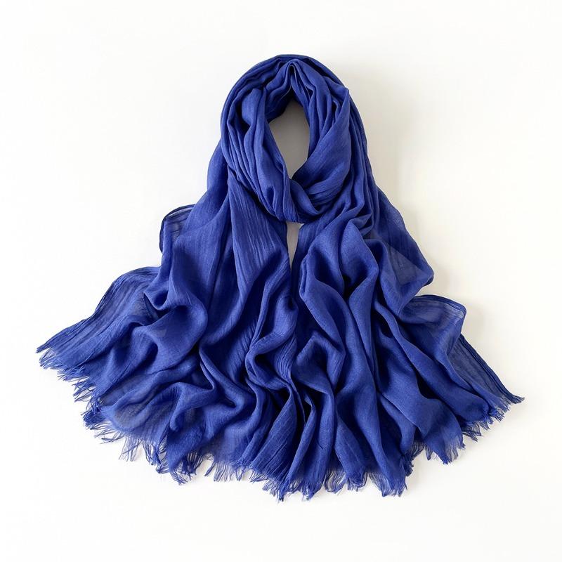 Solid Color Scarf Shawl Fashion Literary Cotton and Linen Scarf Red Silk Scarf Women's Desert Travel Shawl