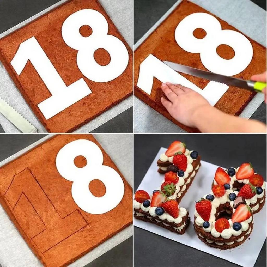 VIE LENTE Number Cake Mold 9pcs DIY Number Form Design Chocolate Bakery Pastry Cake Decoration Tool Shape Cake Decoration Tool