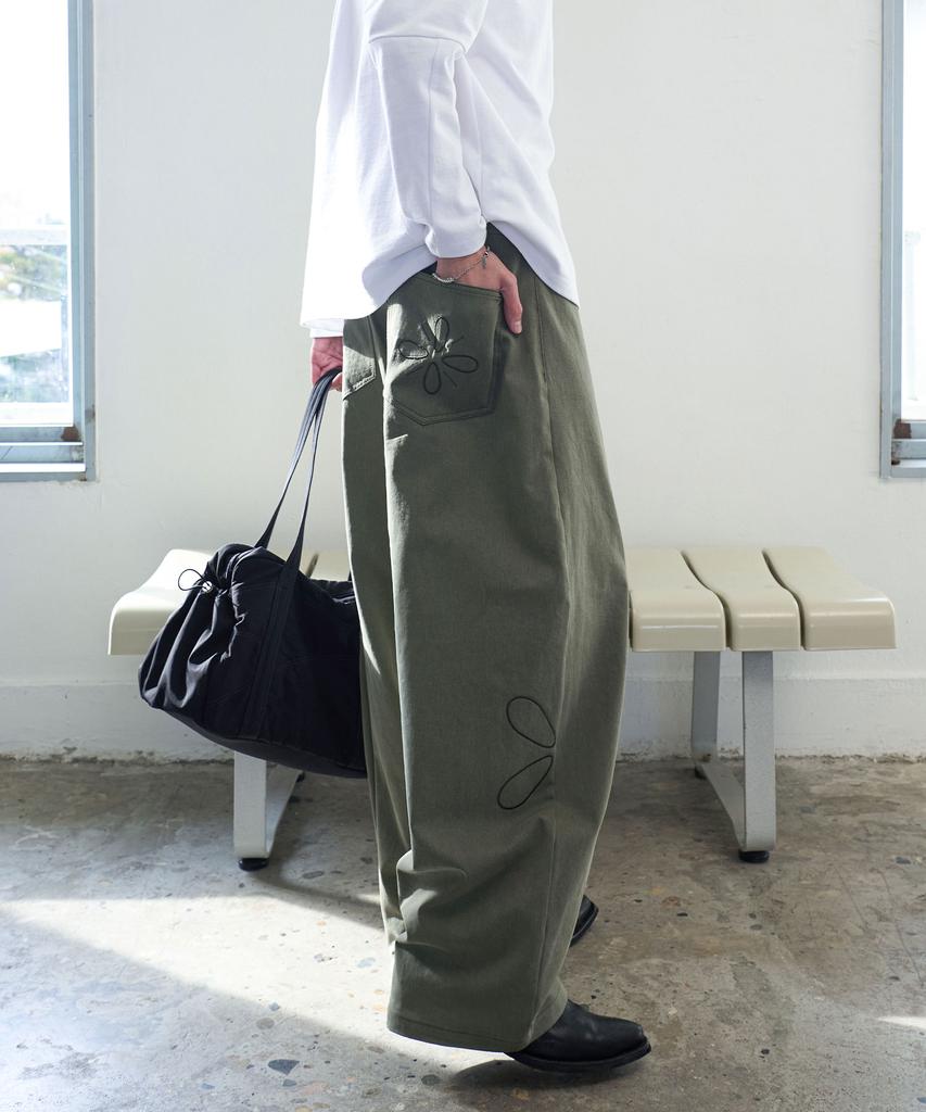 Liomeu Cotton Wide Balloon Pants_Khaki : Radiant082