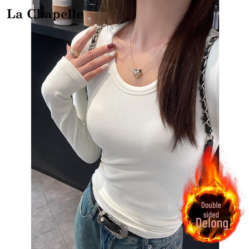 La Chapelle Women s Brushed Plush-Lined U-Neck Long-Sleeve Thermal Top M
