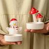 Christmas Ceramics Candle Holder Penguin Xmas Tree Mushroom Tealight Votive Candle Stand Candlestick Table Centerpiece Desktop Decoration