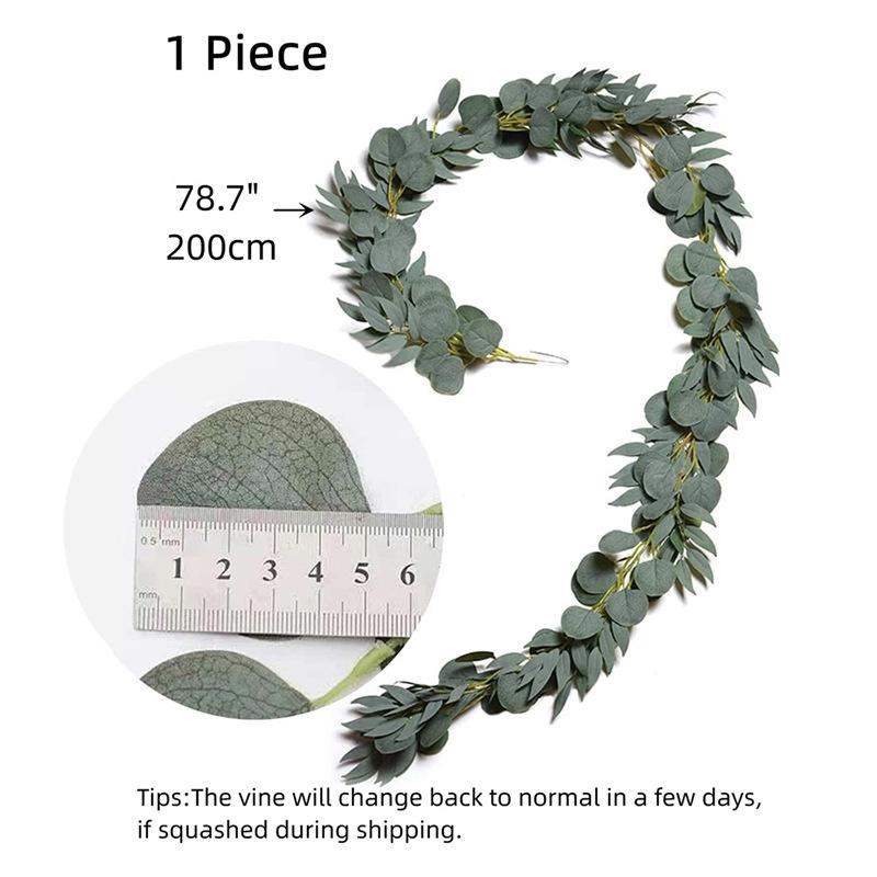 Artificial Green Plant Eucalyptus Willow Rattan Eucalyptus Leaf Wall Hanging Wedding Party Background Home Decoration