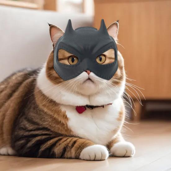 Netopýří Kočka Superhrdinská Maska Nastavitelný Elastický Pásek Kočka Maškarní Maska Halloween Domácí Mazlíček Cosplay Kostýmní Doplněk