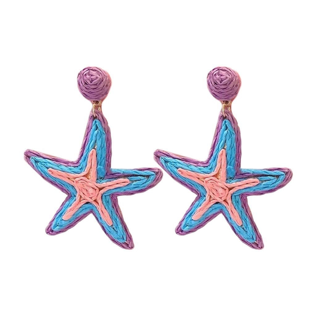 Beach Vintage Styles Starfish Earrings Portable Geometric Dangle Earrings for Trendy Women Party Fashion Accessories