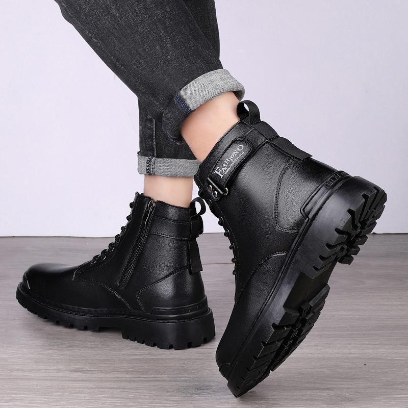 Winter /Herbst Herren Qualität Militär Lederstiefel Outdoor Taktische Wüsten Kampfstiefel Motorrad Stiefeletten Schneeschuhe