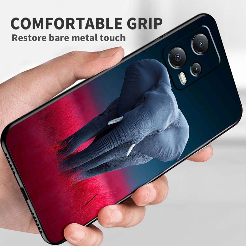 Cartoon Anime Animals Phone Case For Xiaomi Redmi Note 15 14 13 12 12S 11E 11 11S Pro Plus 4G 5G Black Soft TPU