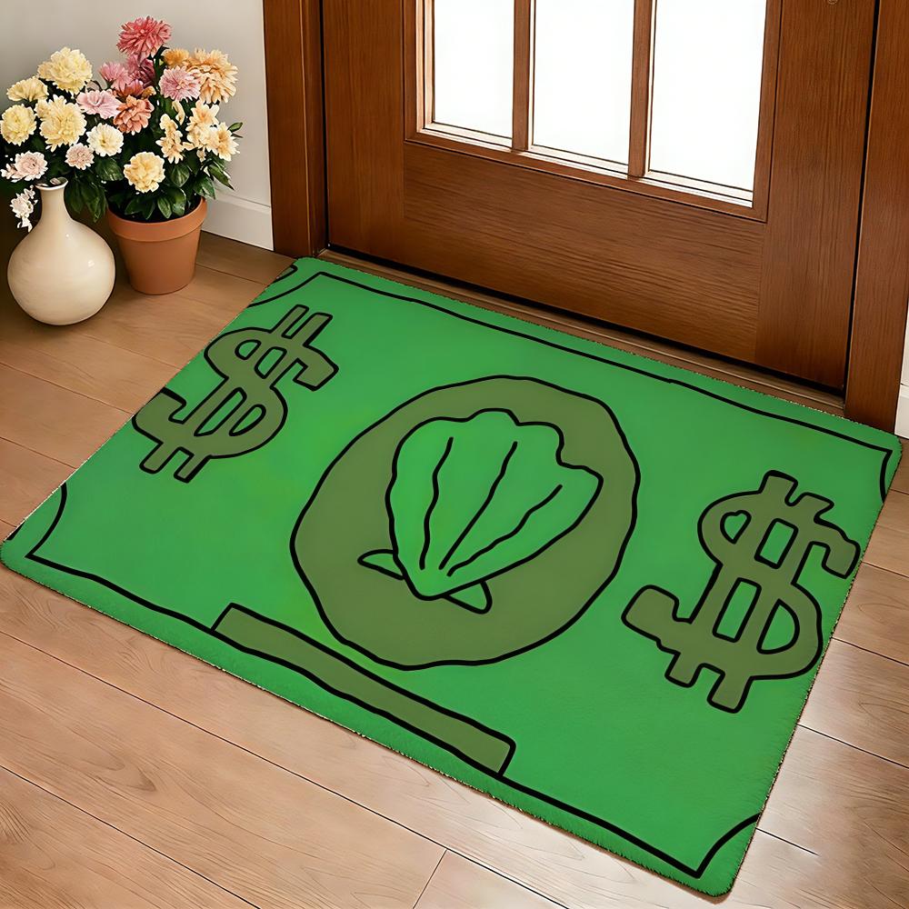 Coin Decorative Floor Mat Cozy Flannel Soft Thick Non-Slip Mat for Living Room Bedroom Kitchen Decor Rugs