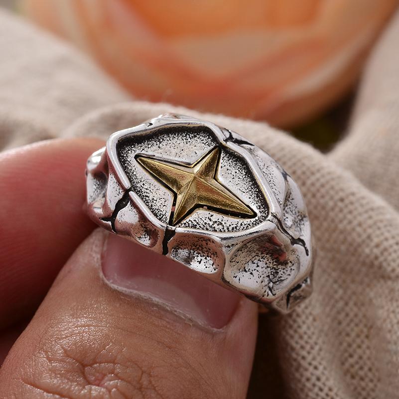 Original Design Retro Cross Star Thai Silver Unisex Rings Body  For Women Men New Year Gifts No Fade Cheap