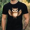 T-Shirt Herren Lustige Eule Motiv Baumwolle Größe XS bis 5XL