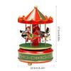 Hand Cranked Christmas Musical Carousels Box Ornament Wind Up Mechanism Music Box Ideal Gift Holiday Festives Decoration