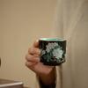 Handmade Cloisonn É Black Glazed Embroidered Ball Flower Tea Cup Ceramic Tea Set Host Cup Guest Cup Tea Tasting Cup