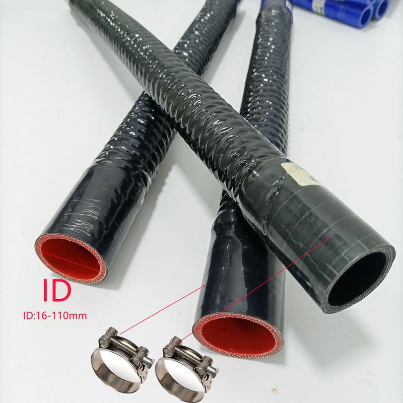 Built In Steel Wire Silicone Hose Black Silicone Connecting Tube ID16-110mm Silicone Hose Radiator Inlet High-pressure Rubber Jo