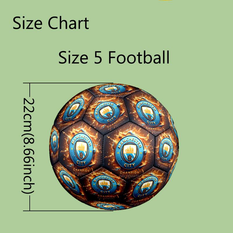 1 pz Pallone da Calcio Standard Taglia 5, Palloni da Calcio, Pallone da Calcio con Motivo Manchester United Manchester City, Cucito a Macchina, Pallone per Allenamento e Partita all'Aperto