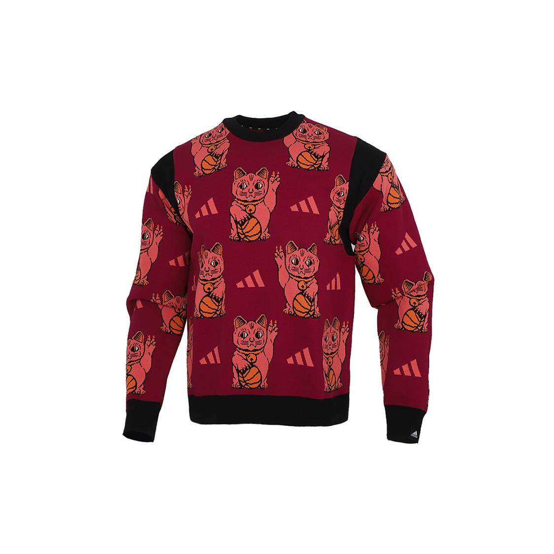 adidas M Urban Knit Cr Printing Colorblock Casual Sports Round Neck Red Men s FR6591 M