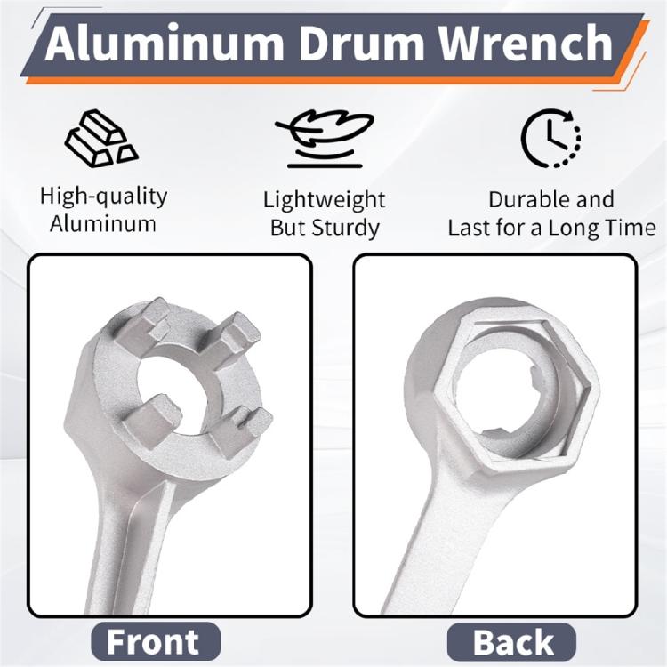 Oil Drum Bung Spanner Oil Drum Bung Wrench Aluminum for Opening Lid of 10 15 20 30 55 Gallon Standard Plugs