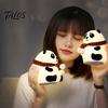 Creative Birthday Gift Silicone Panda LED Night Light, Rechargeable Cartoon Bedside Lamp with 7 Nursery Light Colors, Soft Color Changing Desk
