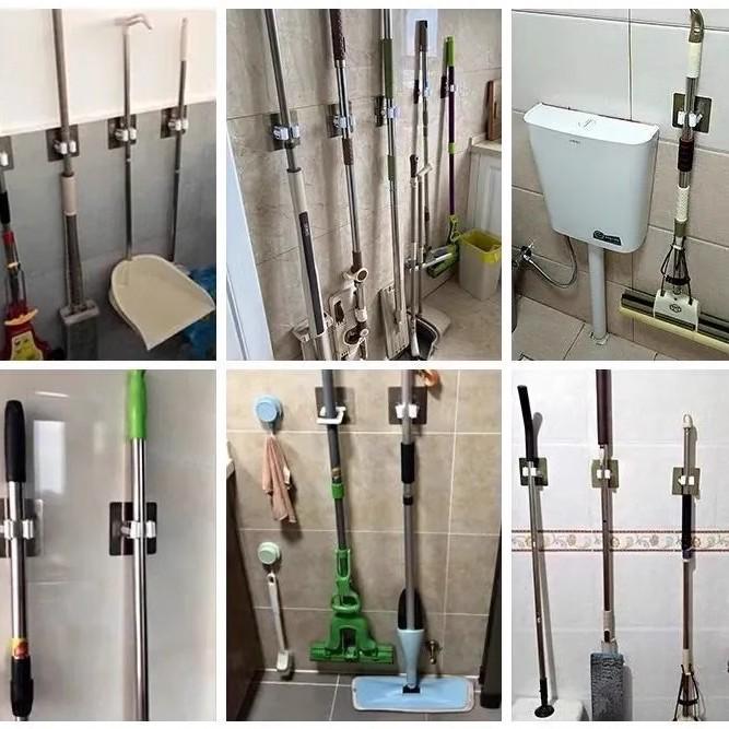 

Newcomer Special: No-Drill Multipurpose Mop Holder and Hook Set for Bathroom