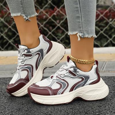 Neue Damen Vintage Sneakers Lässig Outdoor Personalisiertes Design Schuhe Bequeme Schnürung Plateau Lauf-Sneakers Sportschuhe