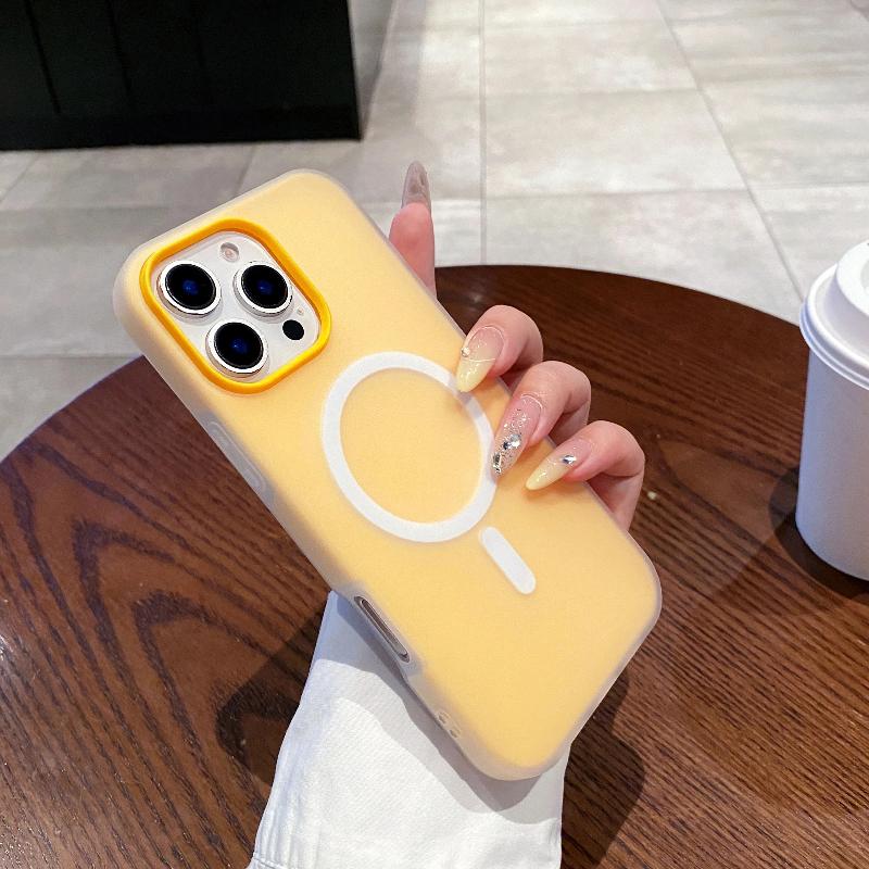 Luxury Candy Color 2 IN 1 Magsafe Case For iPhone 17 Air 16 15 14 13 12 Pro Max Plus Magnetic Wireless Charge Matte Soft Cover