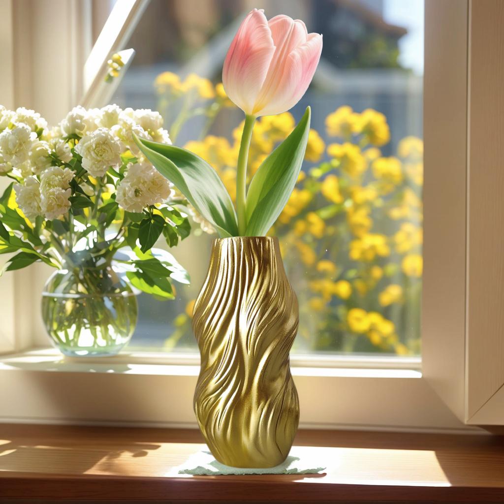 1 Piece of Modern Twisted Vase Ornament, Available in Black/White/Gold, Living Room Tabletop Art Flower Arrangement Vessel, Creative Home Decor A