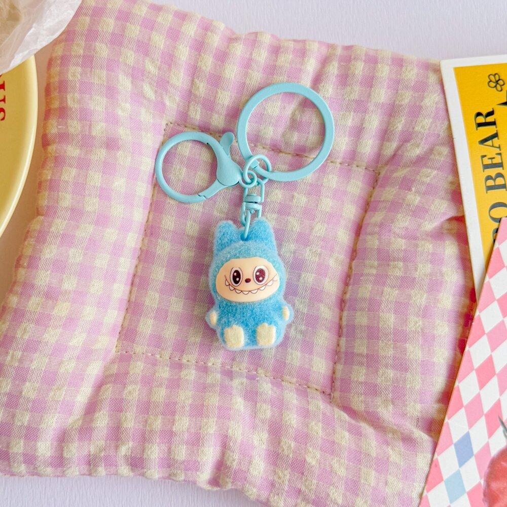 Flocking Keychain Cute 4CM Rabub Plush Pendant Cute Bag Pendant Keychain