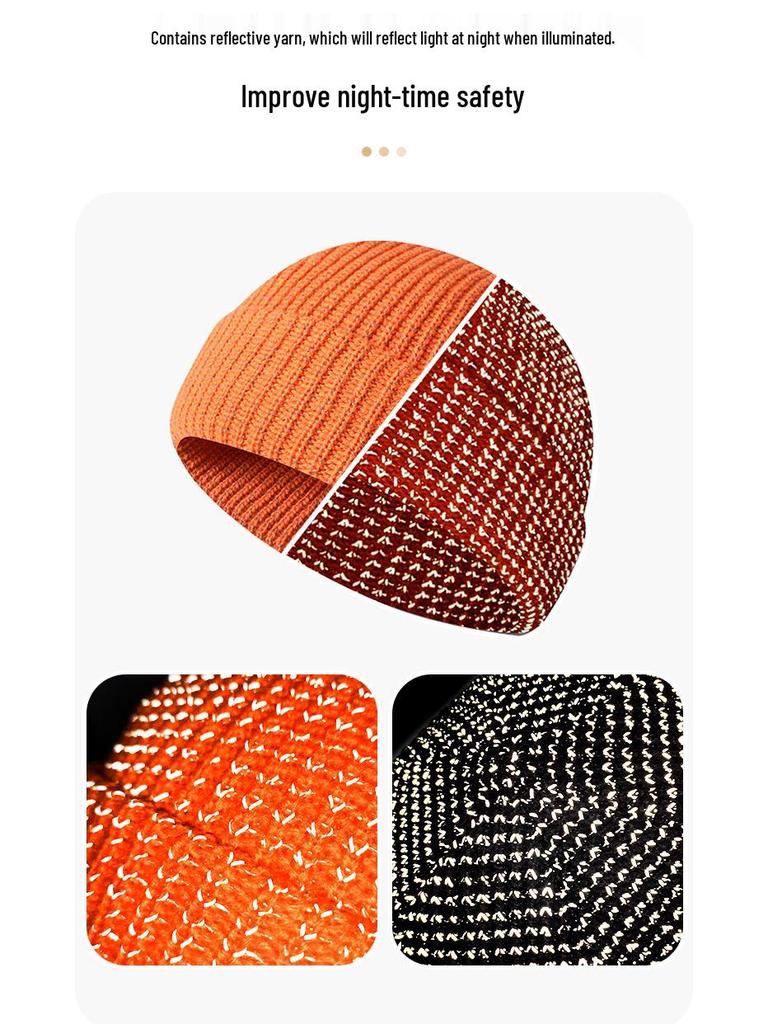 Reflektierende Strick-Wintermütze für Outdoor-Sport & Laufen