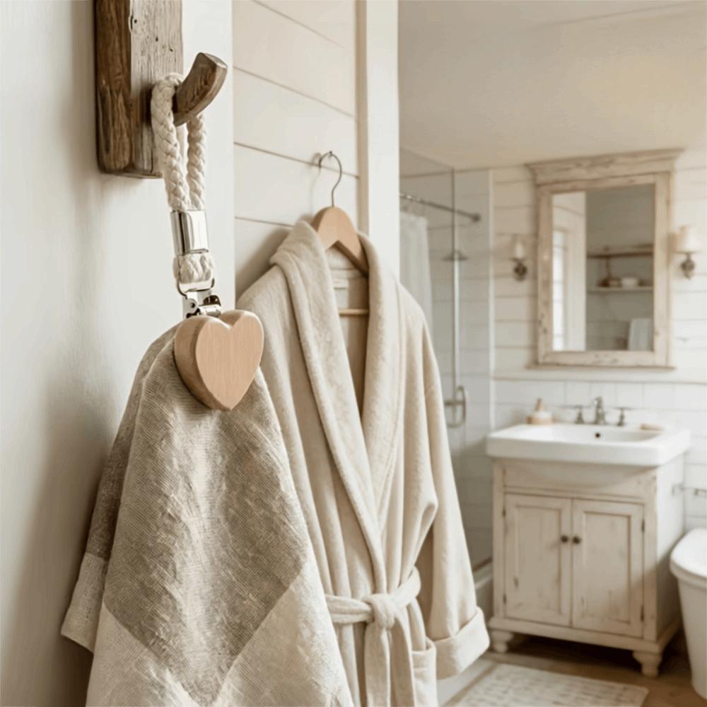 4PCS Heart Shape Towel Clamp Metal Clamp Hand Towel Hook Clothes Hanger Closet
