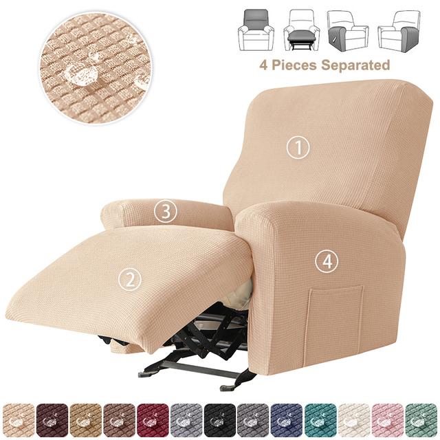 1 /3 Seater Water Repellent Polar Fleece Recliner Sofa Cover Elastic Relax Armchair Cover Stretch Lazy Boy Reclining Chair Cover
