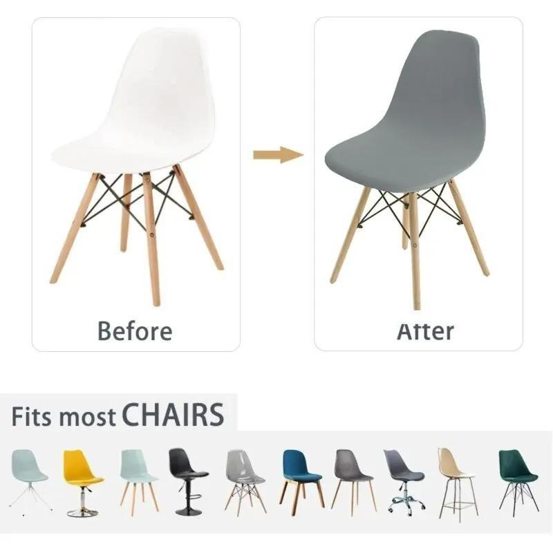 1pc Washable Armless Shell Chair Cover Removable For Shell Chair Seat Cover Home Hotel Banquet