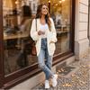 Women's Long Sleeve Knit Cardigan with Pockets for Casual Daily Wear