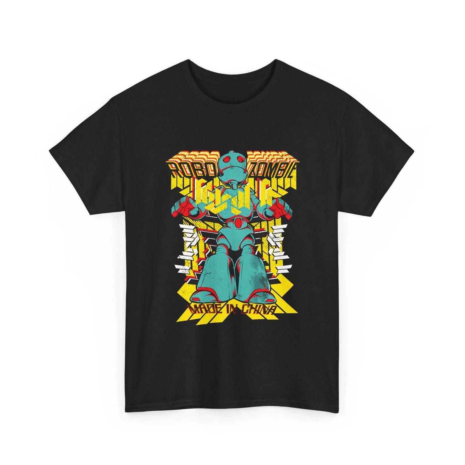 Robo Zombie Graphic T-Shirt Cool Retro Robot T-Shirt Gift Idea, Cotton Shirt S