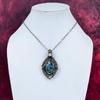 Copper Chrysocolla Pendant Copper Wire Wrapped Moonstone Jewelry Gemstone Pendant