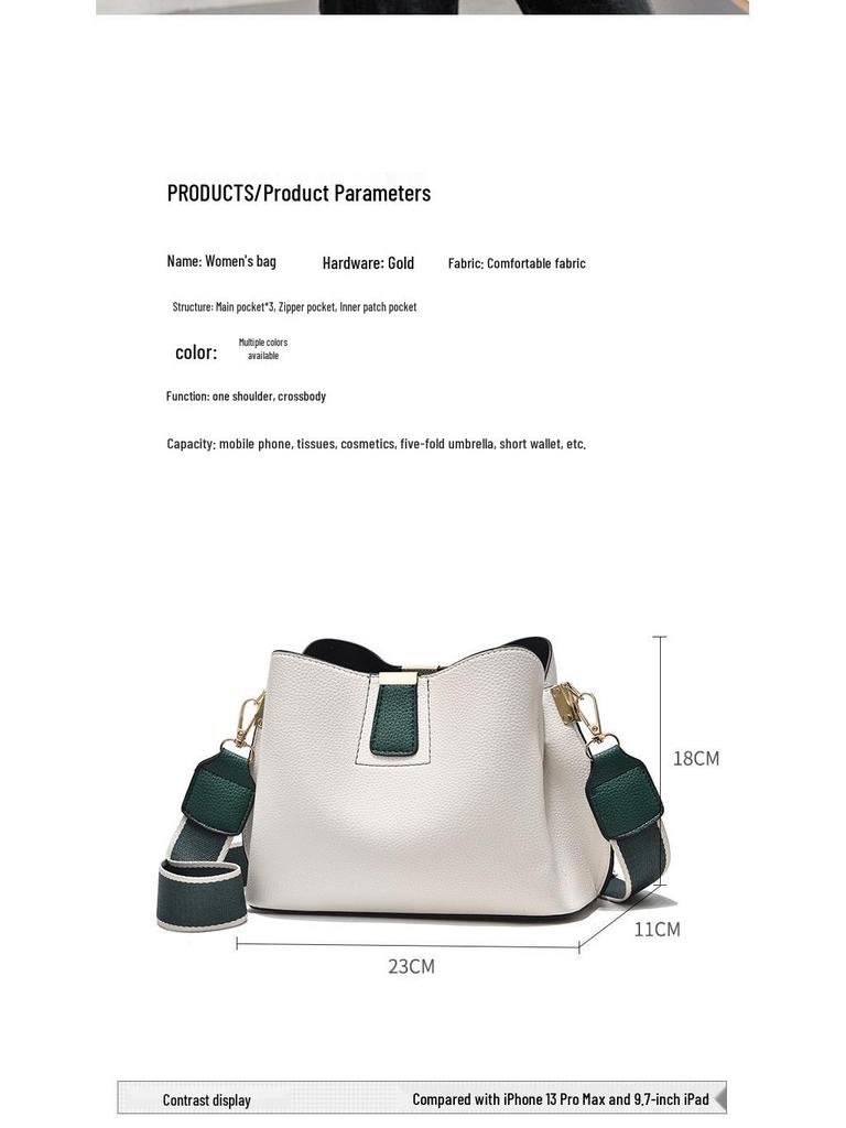 Women's Mini Bucket Bag: Lychee Pattern, Color Block Shoulder Crossbody Bag (2025 Trend)
