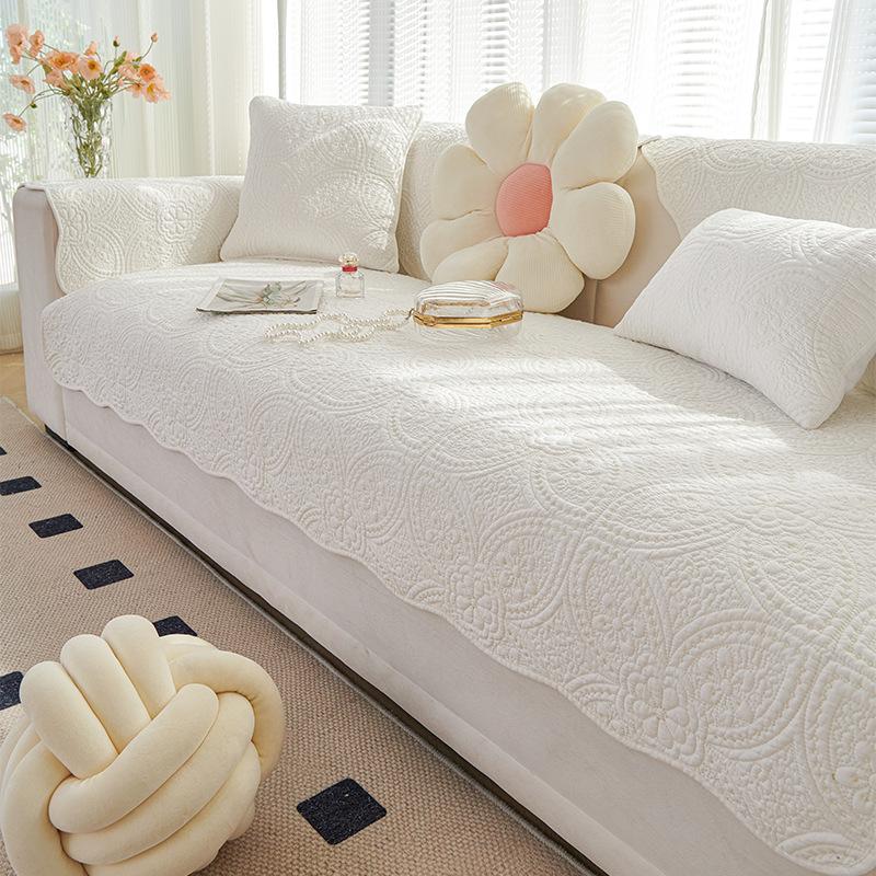 Selected High-End Style Custom-Shaped Pure Cotton Sofa Cover Suitable All Seasons Thick Slip-Resistant Seat Cushions Sofa Cover
