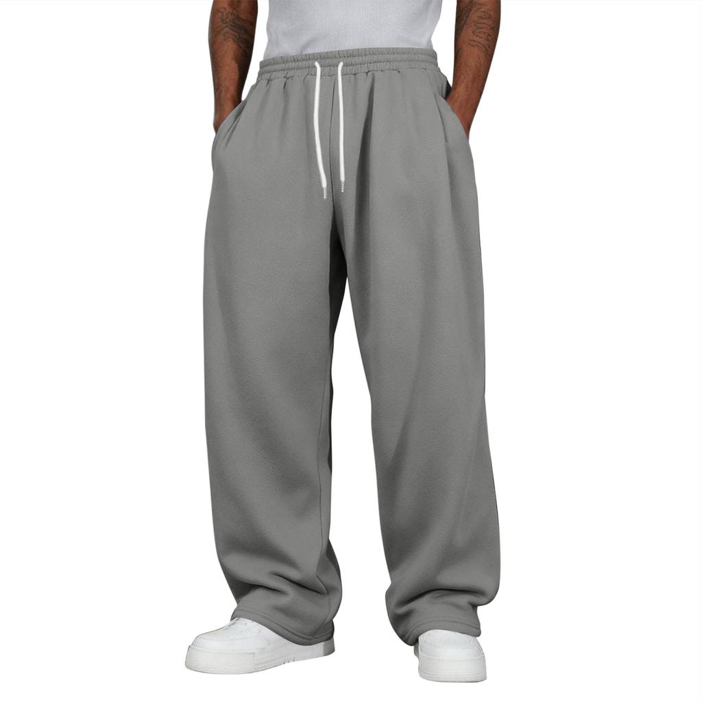 Pantaloni da tuta casual larghi da uomo con elastico in vita e coulisse
