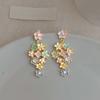 1 pair Temperament Tassel Flower Eardrops Exquisite Dripping Glaze Earrings  Daily