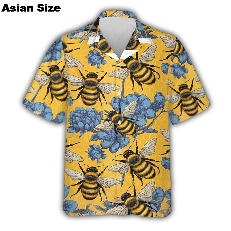 Cute Bear 3D Print Hawaiian Beach Shirts Men Women Casual Fashion Streetwear Short Sleeve Shirt Blouse Harajuku Man Clothing