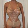 European And American Accessories Rhinestone Body Chain, Hollow Mesh Chest Jewelry Nightclub Party Sexy Female Body Chain
