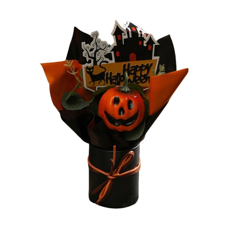 Practical Plastic Halloween Floral Feature Bats Pumpkins For Indoor And Outdoor Holiday Decoration