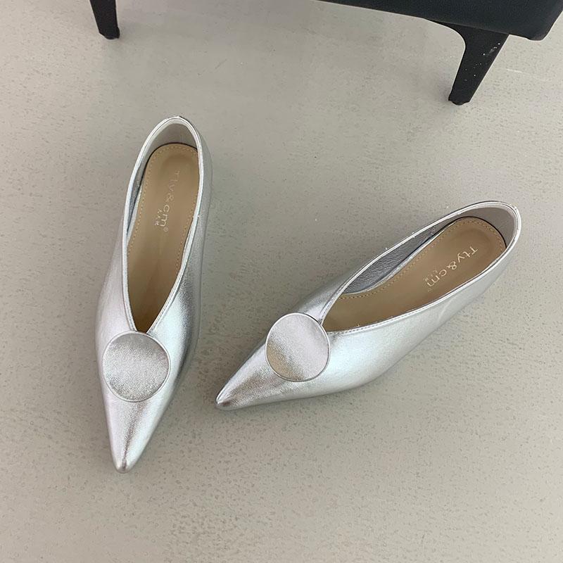 Fashion Pointed Toe Footwear Slip On Women Flats With Shoes Female Slides Fashion Shallow Ladies Flats Shoes New In 2025 Spring Summer