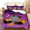 Halloween Duvet Cover Queen Cartoon Pumpkin Gamepad Quilt Cover Microfiber Horror Theme Gothic Spooky Bedding Set For Boys Teen