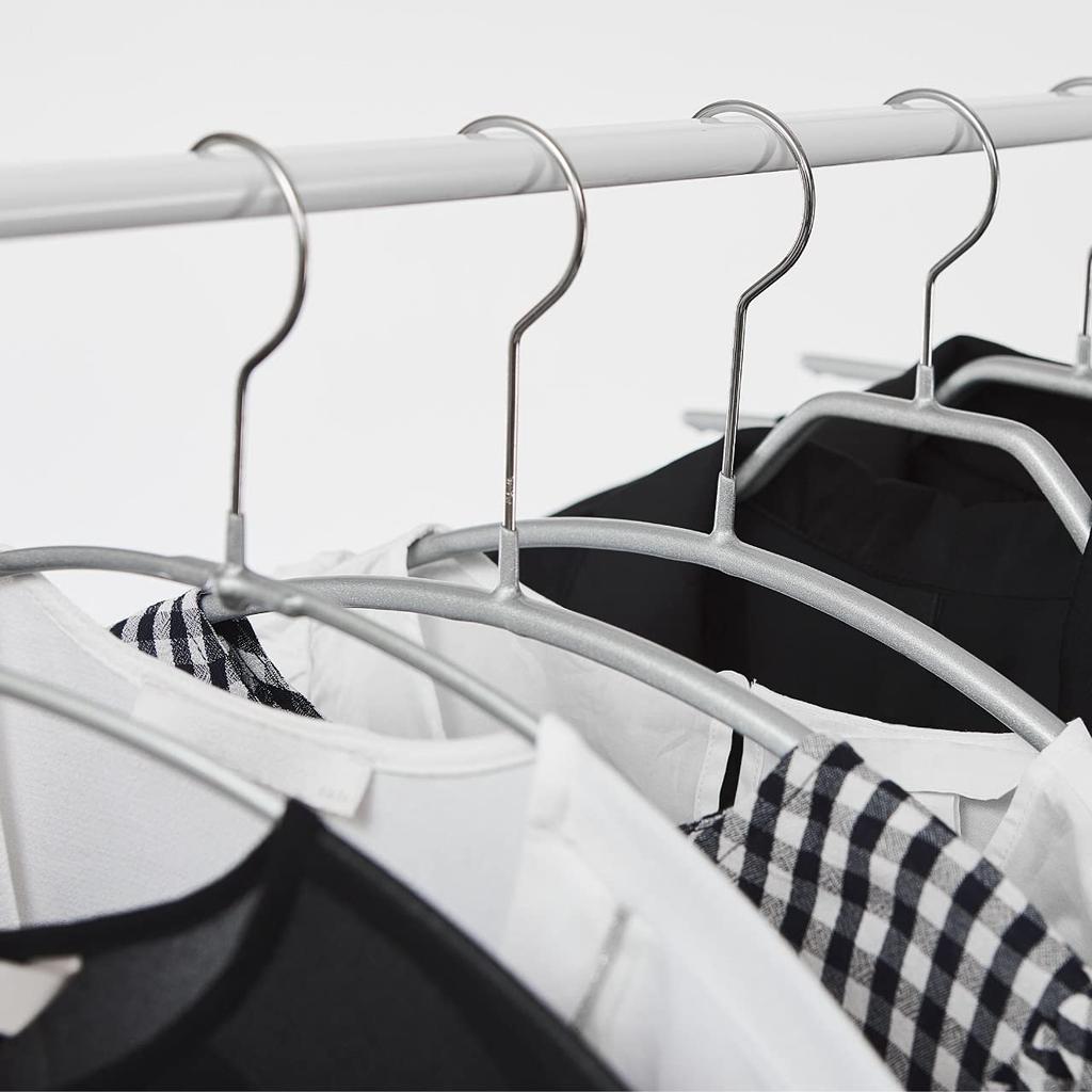 MAWA Economic 40 Hangers of Round Hangers with Rotating Ideal for and X X Cm X X Model (Set 20, Black) Slim, Space-Saving, Non-Slip 360° Hooks,