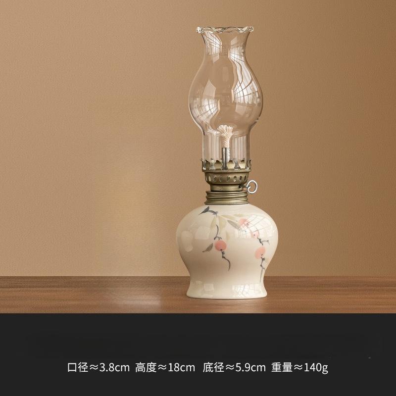 Hand painted floral retro ceramic lamp ornament