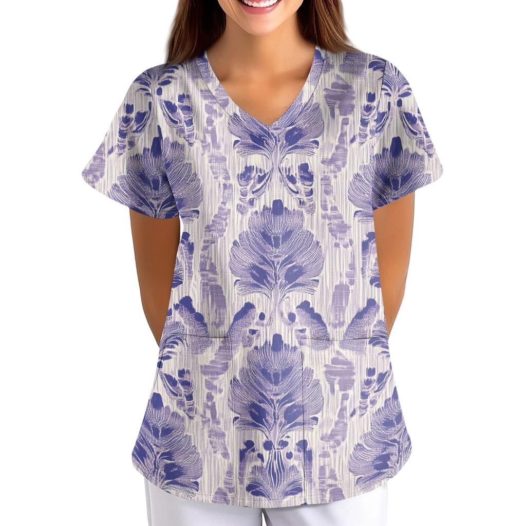Short Sleeve Blouses for Women V Neck Lightweight Womens Short Sleeve Blouses Casual Loose Fit Women's Short Sleeve Tops for Daily Wear